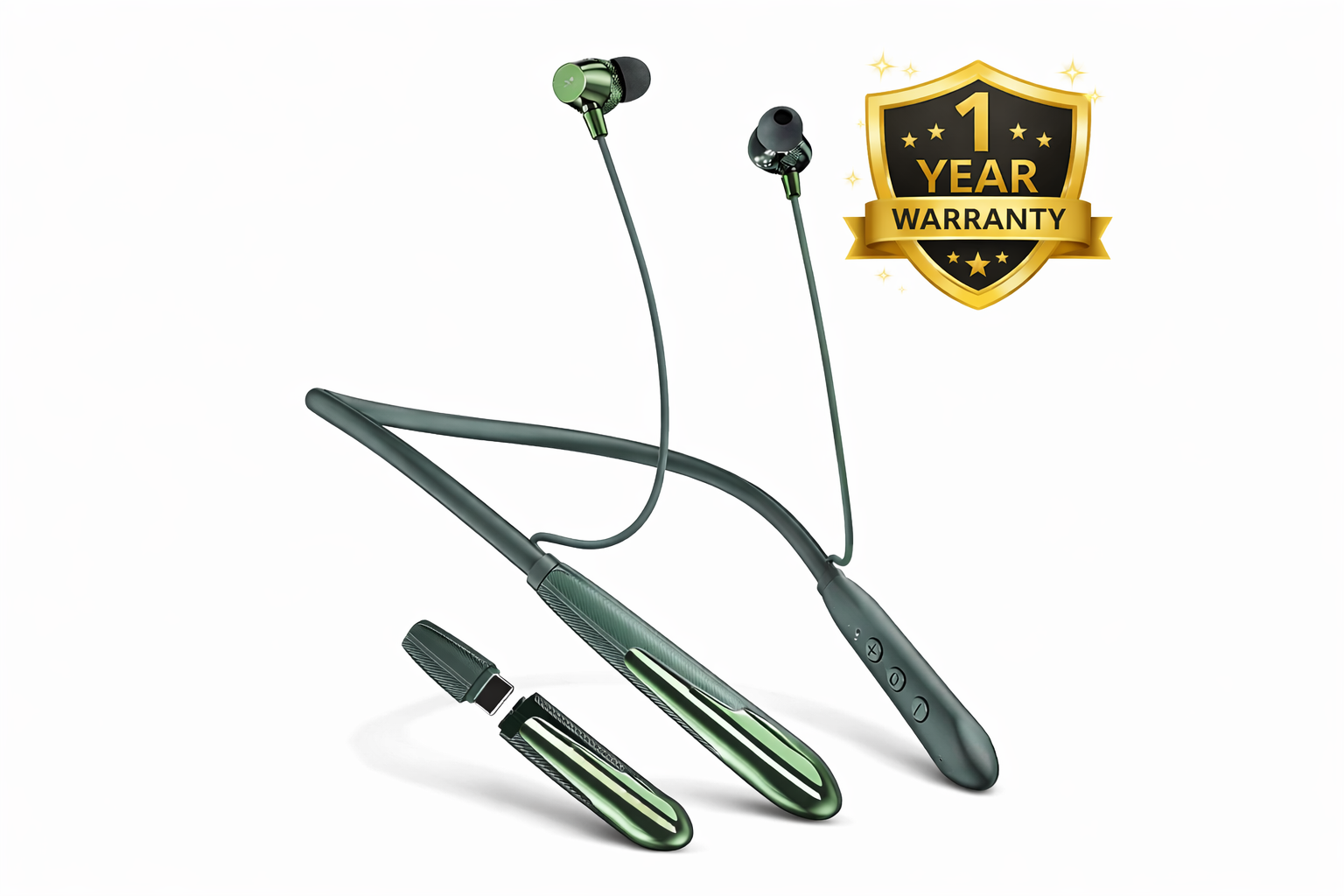 T3- Diamond Series Wireless Neckband Bluetooth Earphones – Deep Bass, Dual Battery, Up to 15 Days Backup, Fast Charging, 1 Year Warranty