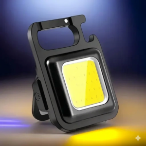 Mini Keychain Flashlight 1000 Lumens Rechargeable – Magnetic, Bottle Opener, Foldable Stand, 4 Modes COB LED Light