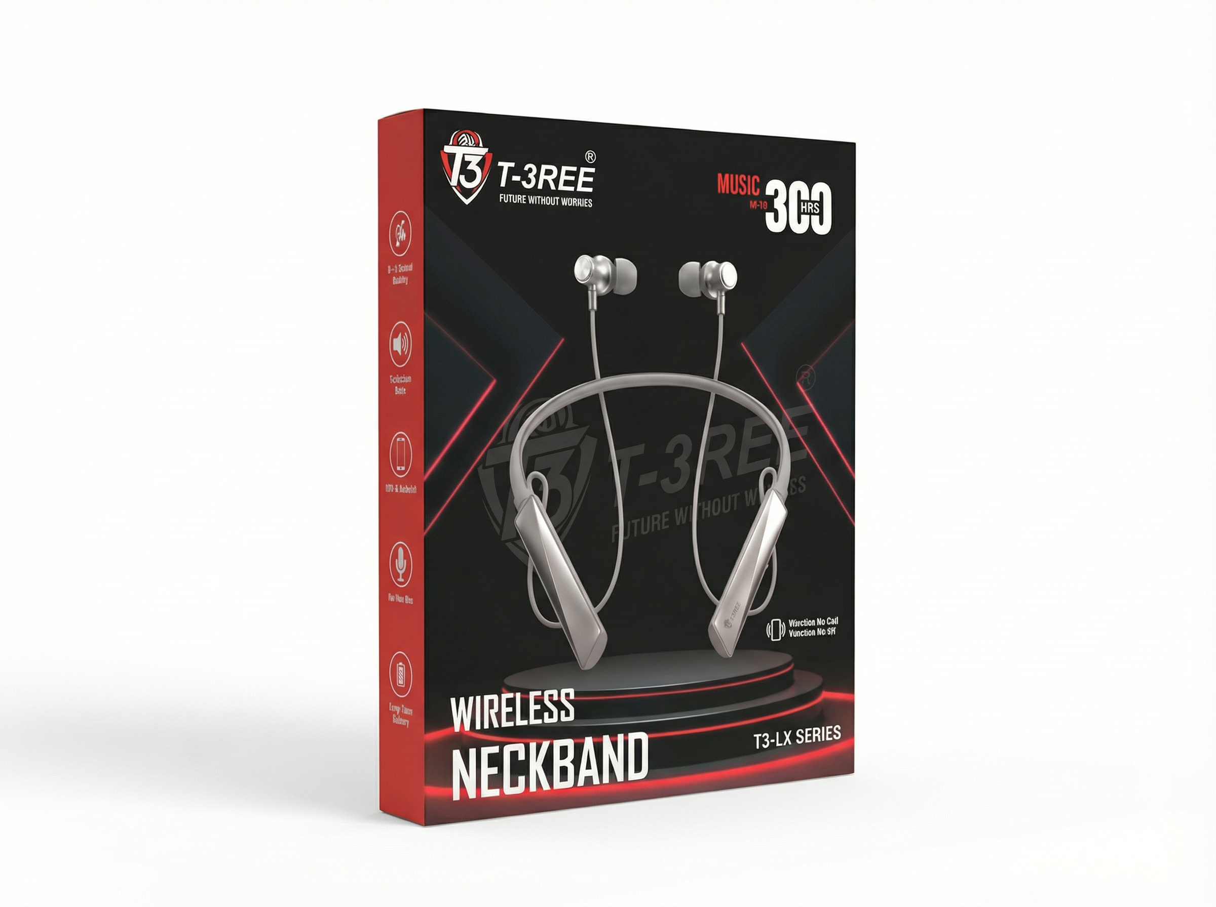 Wireless Neckband Bluetooth Earphones T3-LX Series – Deep Bass, Long Battery, Fast Charging 1Year Warrenty